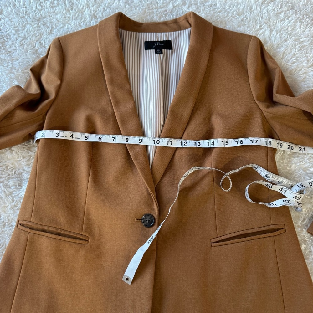 J.Crew Parke Blazer Caramel Wool Flannel #J5627 Classic Jacket Women’s Size 10 - Picture 7 of 16